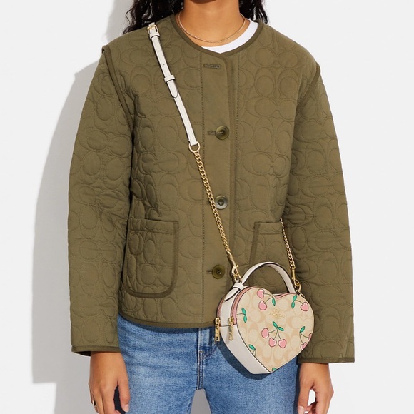 Coach Cherry Charm Heart Color Block Bag - Picture 11 of 13